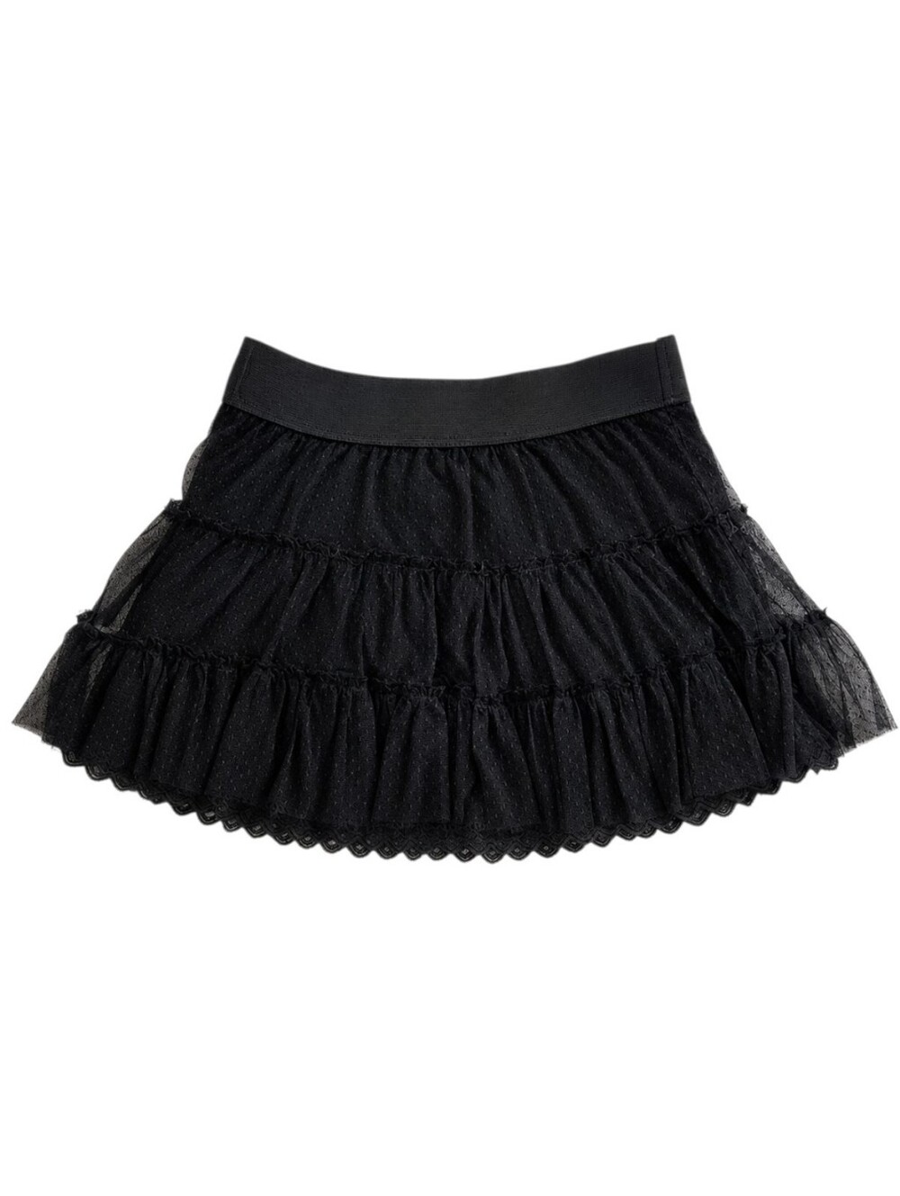 XXI Forever 21 Black Tiered Mesh Mini Skirt Balletcore Coquette L